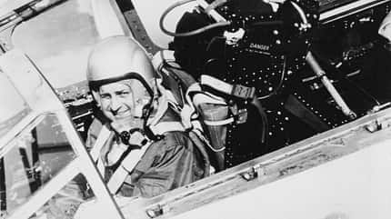 Gerhard Sedlmayr, Autoflug, Flugsicherheit, Rettungssysteme, deutsche Luftfahrtgeschichte Start zum Testausschuss mit einem MB-Sitz aus Flughöhe null in Hannover 1958