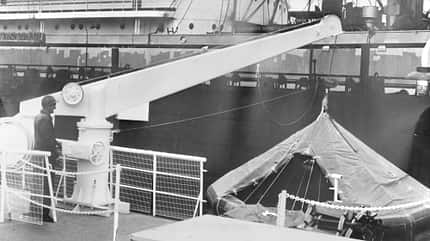 Gerhard Sedlmayr, Autoflug, Flugsicherheit, Rettungssysteme, deutsche Luftfahrtgeschichte Versuche mit einer Rettungsinsel von Autoflug an Bord der MS Helgoland