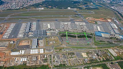 Flughafen Sao Paulo, São Paulo Airport, Brasilien, GRU, São Paulo Guarulhos International Airport, SBGR Luftbild vom Flughafen São Paulo