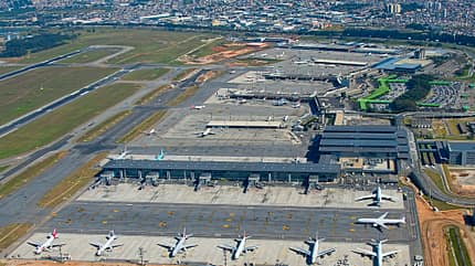 Flughafen Sao Paulo, São Paulo Airport, Brasilien, GRU, São Paulo Guarulhos International Airport, SBGR Luftaufnahme vom Flughafen São Paulo