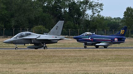 RIAT, Fairford, G.91 Fiat G.91 und M-346 nebeneinander