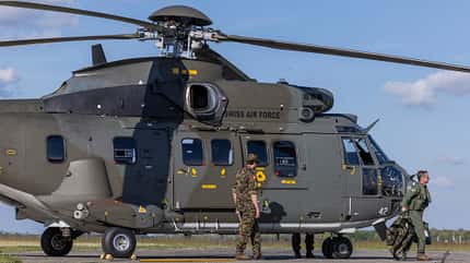 Schweizer AS532UL Cougar am Boden bei der Fire Blade 2025