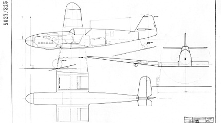 Messerschmitt Bf 109, Bf109 Varianten, Höhenjäger, Doppelrumpf, Bf109T, Trägereinsatz Zeichnung Höhenjäger Stufe I vom 22. Juli 1943