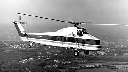 Sikorsky S-58, Kolbenmotor, Sikorsky Aircraft Corporation, Hubschrauber, Sikorsky H-34 G, Bundeswehr, Seahorse, US Marine Corps, Transporthubschrauber, Mehrzweckhubschrauber Sikorsky S-58T mit PT6T-Turbinen im Flug