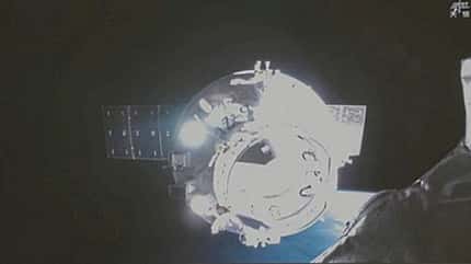 Frachtraumschiff, Cargoraumschiff, ISS, NASA, Raumstation, Tianzhou 9, Progress 1, Raumgleiter Dream Chaser, Lastesel, Cargo Dragon, Cygnus-Frachte, Roboterarm Canadarm2, HTV-X Tianzhou 9 vor dem Andocken an die Chinesische Raumstation Juli 2025