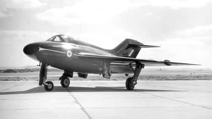 Delta-Testflugzeug Boulton Paul P.111 von vorne rechts