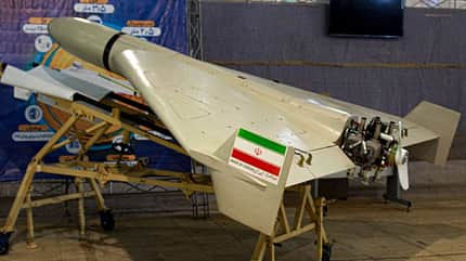 Shahed-136--Drohne auf Ausstellung