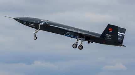 Baykar, Bayraktar, Kizilelma, UCAV, Türkei Türkische Stealth-Kampfdrohne Bayraktar Kizilelma in Aktion