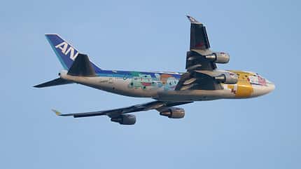 Boeing, 747, Pokemon, ANA, TC-ACF, Jumbo Boeing 747-400 von ANA in Pokémon-Farben. Das Flugzeug verunglückte am 21. Oktober 2025 in Hongkong.