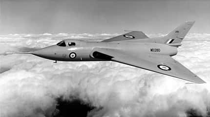 Avro, Avro 707, Deltatestflugzeug, Testflugzeug, Deltaflügel, Avro 707A, Avro 707B, Avro 707C, Royal Air Force, Vulcan Bomber Testflugzeug Avro 707A WD280 im Flug