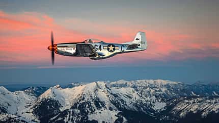 Mustang, P-51, Merlin, North American P-51 Mustang North American P-51 "Nooky Booky" im Flug