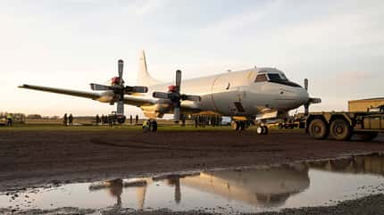Orion, marine, P-3C, Aeronauticum, MFG 3 Die letzte Reise der P-3C Orionn 60+01 ins Museum.