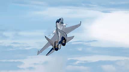 Eine Suchoi Su-30MKM der Luftstreitkräfte Malaysias im Flug