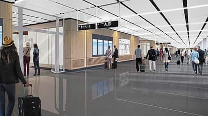 Flughafen München, MUC, EDDM, Terminal 1, Terminalerweiterung, Flughafenausbau Grafik des Flugsteigs im Flughafen München MUC Terminal 1