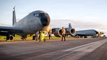 Flugzeuge der US Air Force beim Kampfeinsatz gegen Venezuela (Operation Absolute Resolve). 