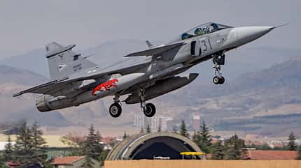 Saab JAS-39 Gripen-C der ungarischen Luftwaffe im Einsatz.