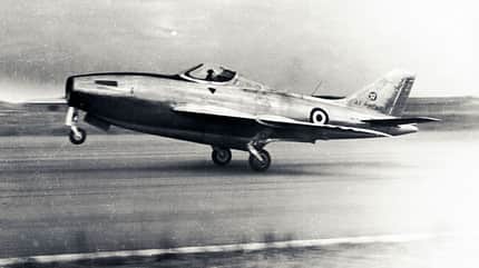 Aerfer, Ariete, Saggitario, skurrile Flugzeuge Aerfer Saggitario 2 beim Start