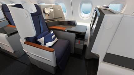 Neue Business Class im Airbus A380 bei Lufthansa.