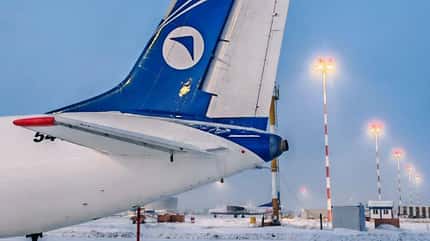 Iljuschin Il-114-300 in der Kältekammer von Jakutsk.