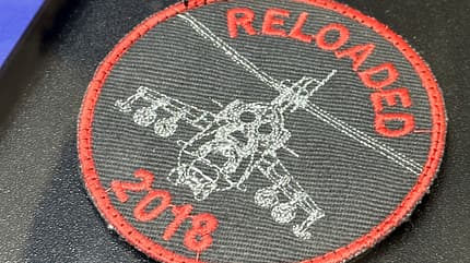 Szolnok, Mi-24, Mil, Ungarn Aufnäher "Mi-24 reloaded" von 2017 aus dem Flugzeugmuseum Szolnok.