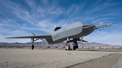 CCA, Drohne, USAF, Northrop Grumman, Talon Blue, YFQ-48 Northrop Grumman CCA-Drohne YFQ-48A am Boden