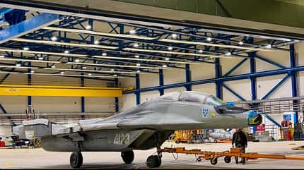 Deutsche MiG-29 29+25 kehrt aus Polen nach Laage zurück.