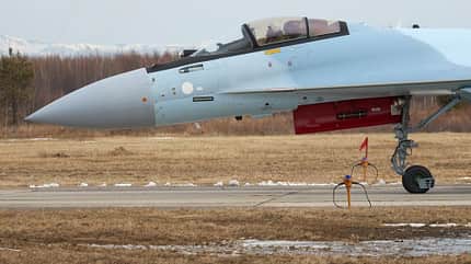 Su-35S, Suchoi, Flanker, Russland, Su-35 Neu gebaute Suchoi Su-35S der russischen Luftwaffe beim Start.