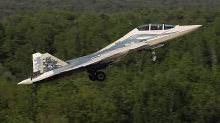 Russland, Suchoi, Su-57, Su-57D, Su57, Su-57UB, Stealth Suchoi Su-57D (Doppelsitzer) beim Erstflug.