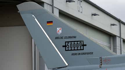 Luftwaffe, Eurofighter, TLG 31, Nörvenich Eurofighter TLG 31 Detail Sondermarkierung am Heck