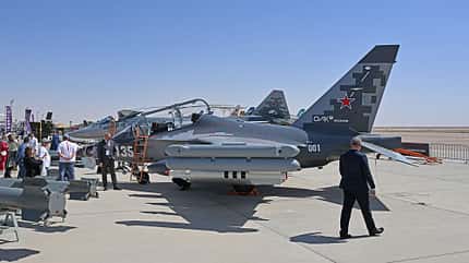 Jakowlew Jak-130M auf der Egypt Airshow 2026 in el-Alamein. 