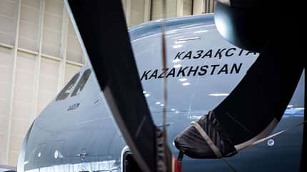 Airbus, A400M, Kasachstan Zweiter Airbus A400M für Kasachstan nach der Lackierung.