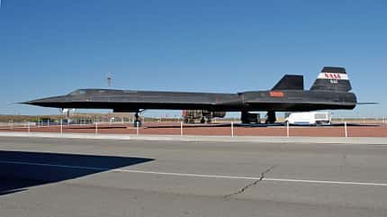 Lockheed, SR-71, Blackbird, NASA Seitenansicht ausgestellte Lockheed SR-71A Blackbird der NASA (844)