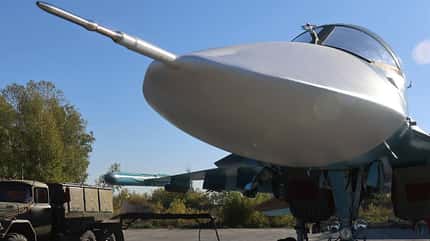 Su-34, Suchoi, Sukhoi, Flanker, Frontbomber, Russland Neue Suchoi Su-34 für Russland starten in Nowosibirsk.