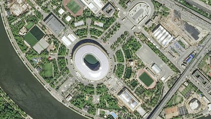 Airbus zeigt Satellitenaufnahmen der WM-Stadien
