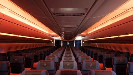 Ausgezeichnete Kabinenbeleuchtung der A350-900