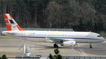 Airbus A320 ATRA zeigt Spritspar-Technologie in Berlin