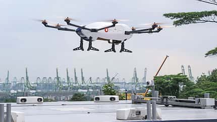 Skyways-Demonstrationsflug in Singapur