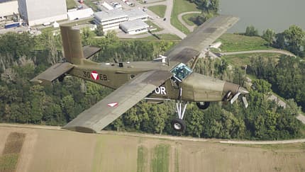 Österreichische PC-6 nimmt Luftproben