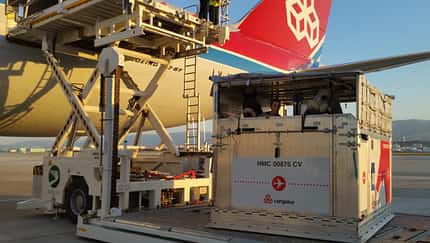 Cargolux fliegt Springpferde nach Aschgabad