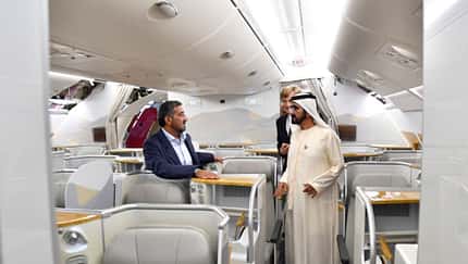 "Ruler" aus Dubai besucht Airbus in Finkenwerder