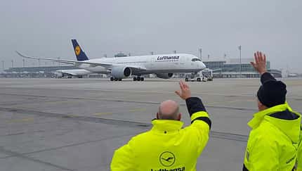 Lufthansa-A350 startet nach Delhi