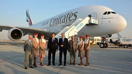 Zehn Jahre A380 bei Emirates