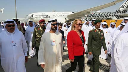 A350 auf dem Weg zur Dubai Air Show