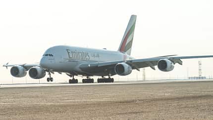 A380 startet zum kürzesten Linienflug