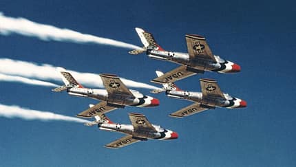 Die Flugzeuge der US Air Force-Kunstflugstaffel Thunderbirds