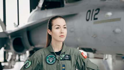 Fanny Chollet, seit Janaur 2018 die erste Kampfjetpilotin der Schweizer Luftwaffe.