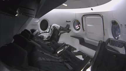 SpaceX Crew Dragon bei der ersten unbemannten Mission