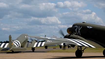 D-Day75: Dakota Aircraft visit former RAF Duxford