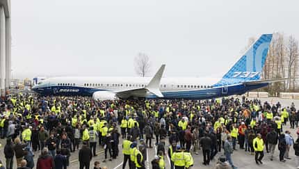 Rollout der Boeing 737 MAX 10 am 22. November 2019 in Renton.