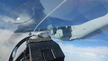 Airbus A400M der Luftwaffe als Tanker in Jordanien.